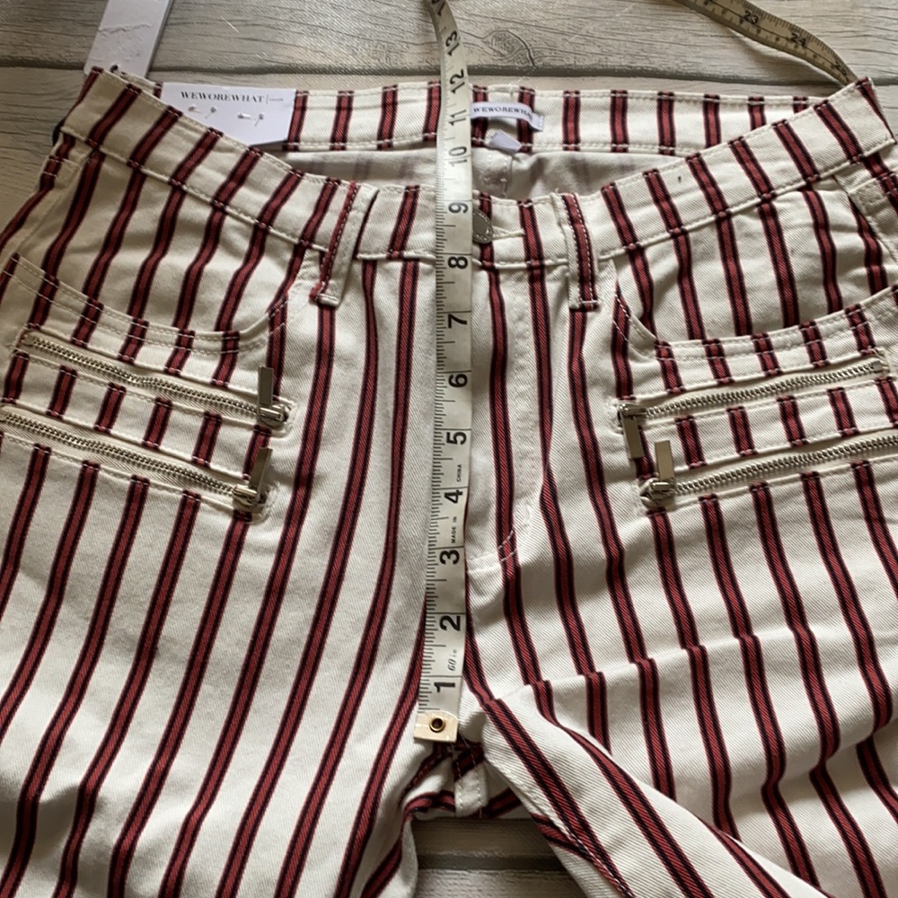 WeWoreWhat Rocker Low Rise Jeans In Ivory Stripe Size 29 - Picture 7 of 12